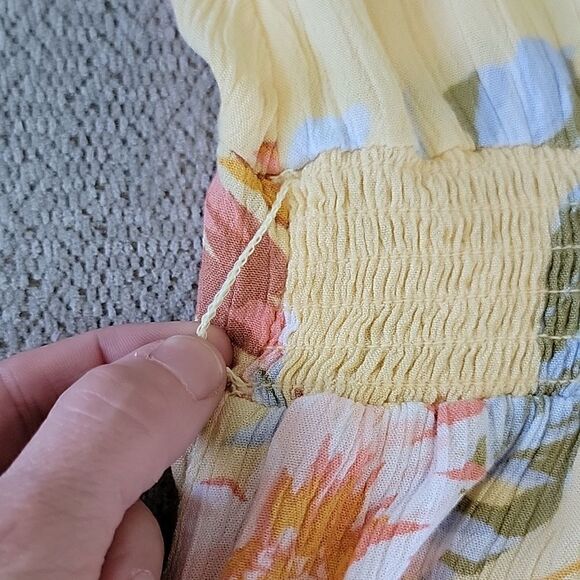 Billabong One and Only Yellow Floral Short Sleeve Dress - Size Small - Picture 13 of 14